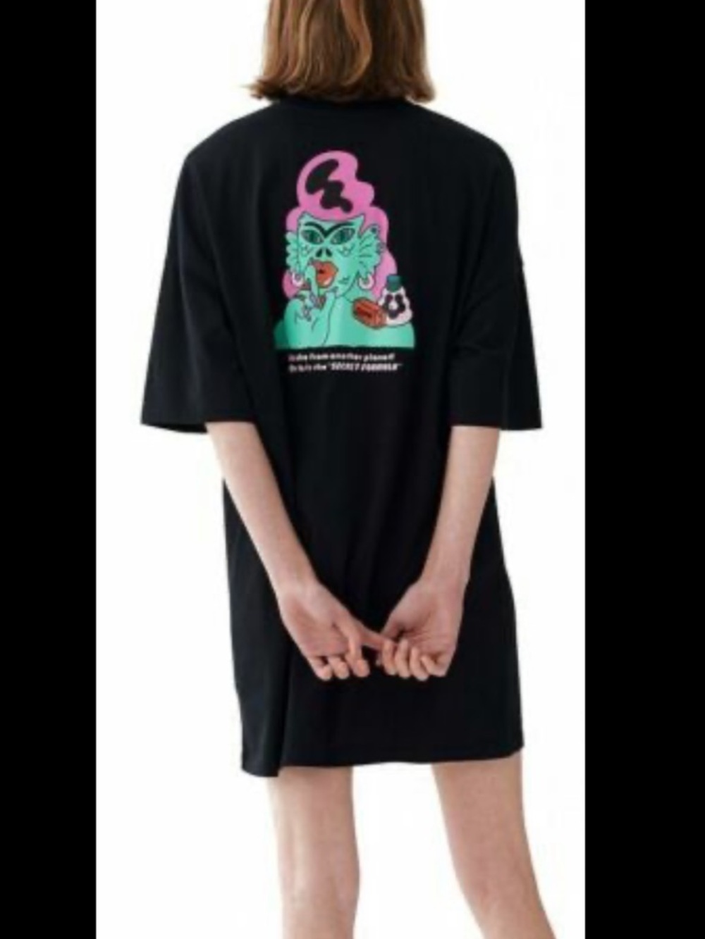 LAZY OAF Alien Glamour Streetwear TShirt Dress‎